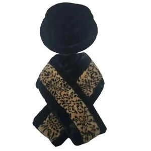 Parkhurst Faux Fur Winter Hat and Leopard Scarf